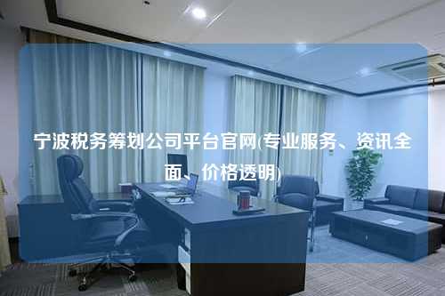 宁波税务筹划公司平台官网(专业服务、资讯全面、价格透明)  第1张